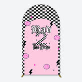 Aperturee - Aperturee Plaid Bad 2 The Bone Pink Birthday Arch Backdrop